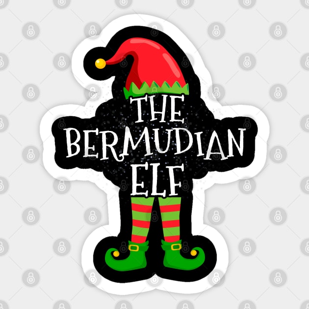 Bermudian Elf Family Matching Christmas Group Funny Gift Sticker by silvercoin